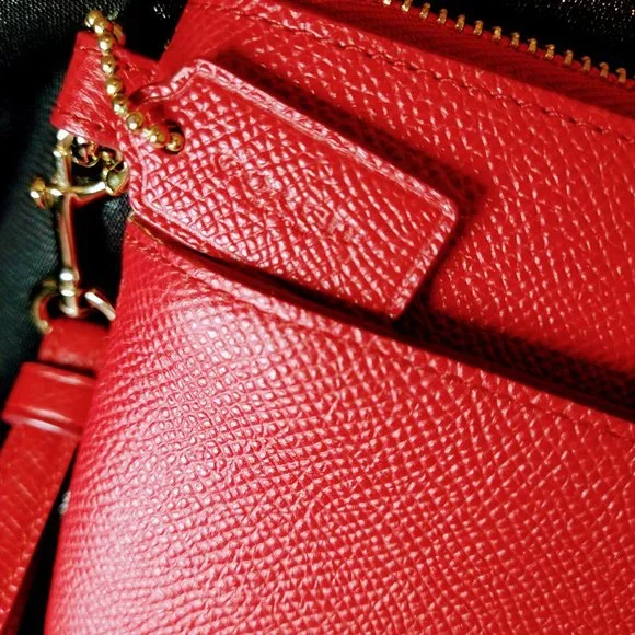 Coach Red Wristlet with Removable Matching Pouch - Picture 3 of 15